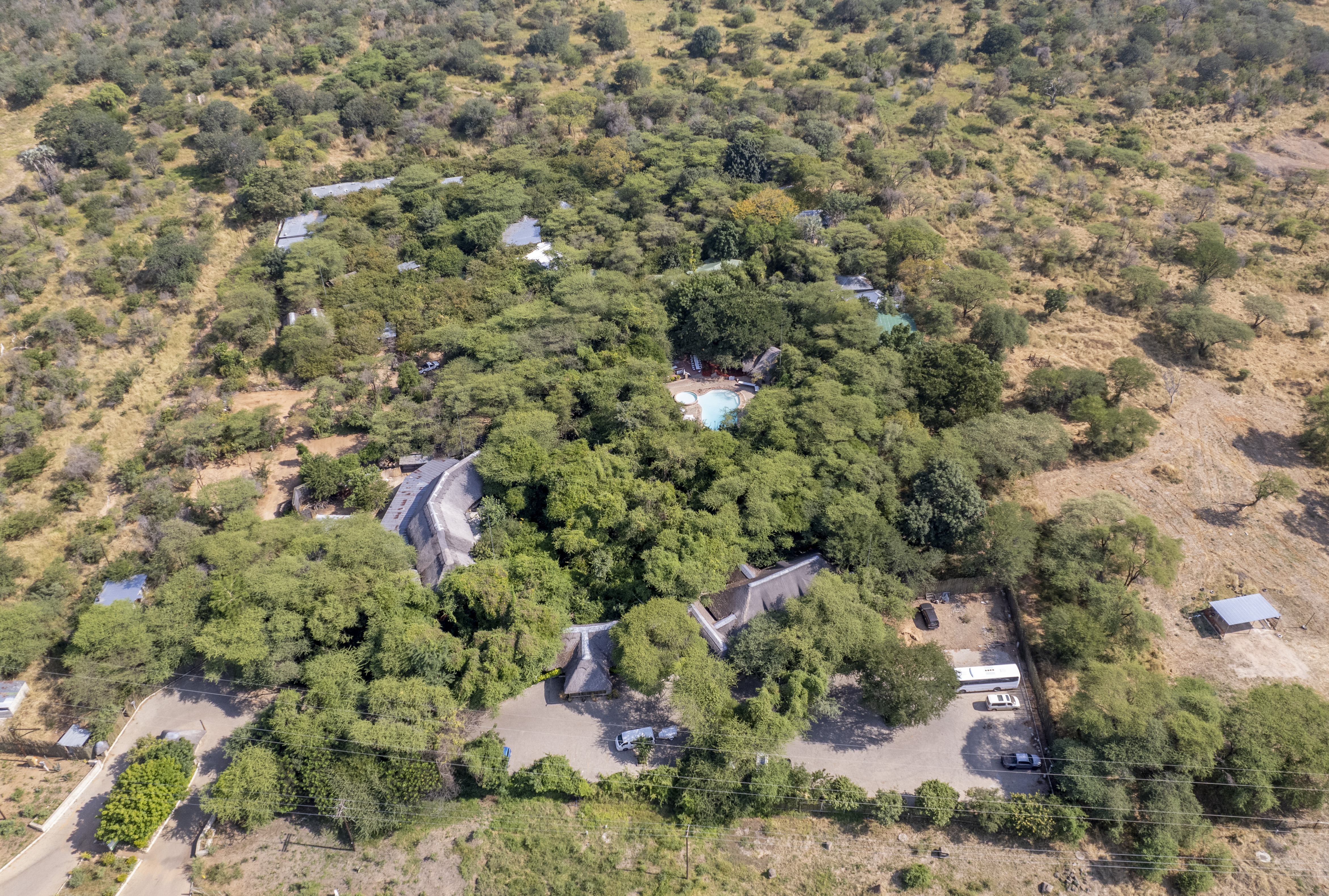 Aerial view of the bushveld near Kwalape Safari Lodge